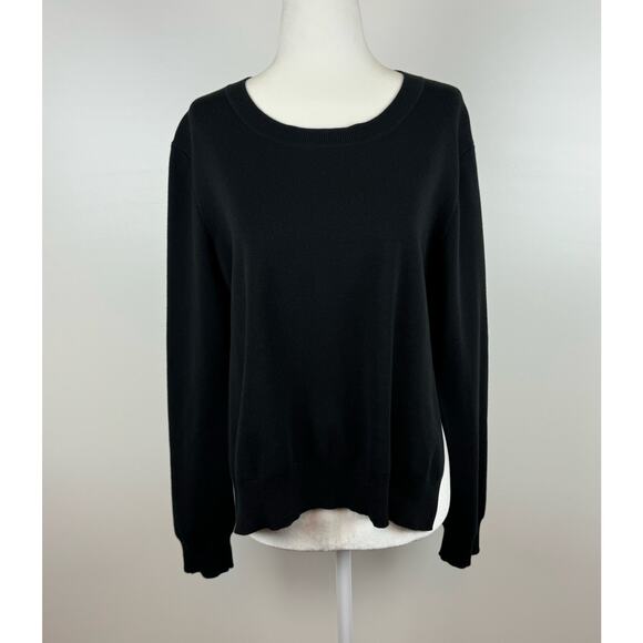 Kobi Halperin Womens Open Back Side Slits Black Crewneck Sweater Sz XL | Neutral - Picture 2 of 16